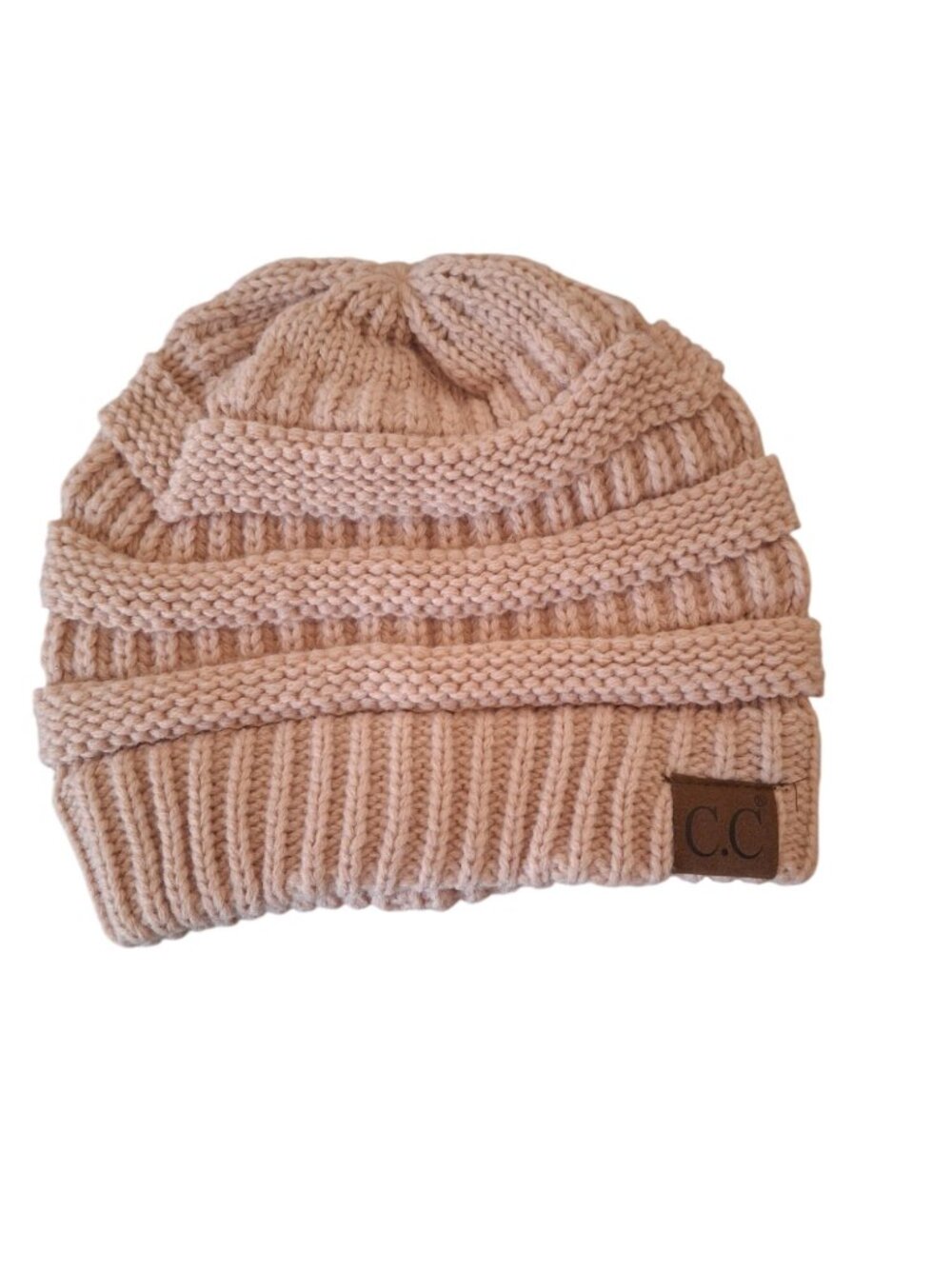 C.C Exclusives Blush Pink Knit Beanie Womens OS Cozy Cabin Après Ski Winter Hat